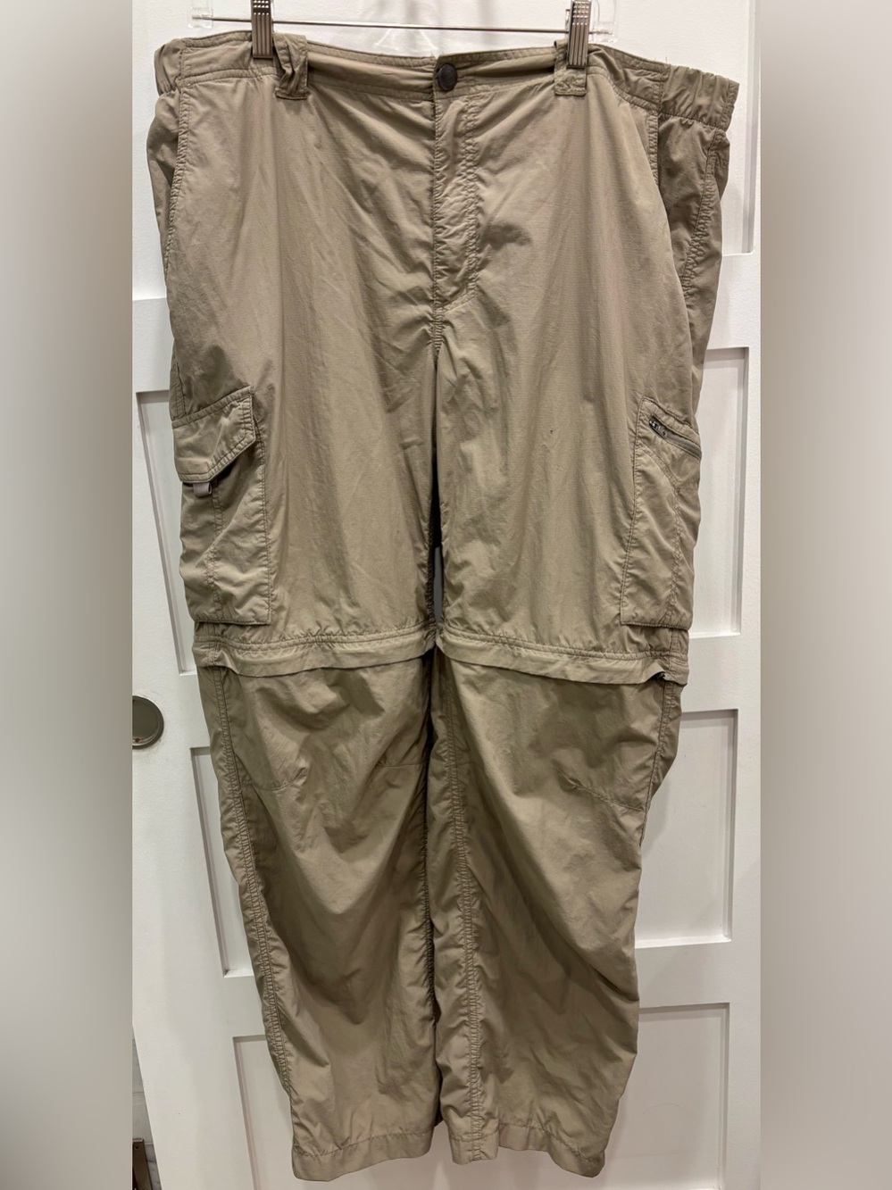 Columbia Men's Tan Convertible Hiking Cargo Pants Omnishade Sun Protection